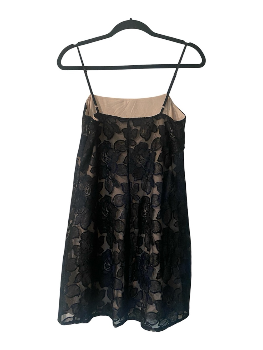 Express Chic Floral Lace Slip Dress - Black Lace over Nude Size Small - Picture 2 of 9